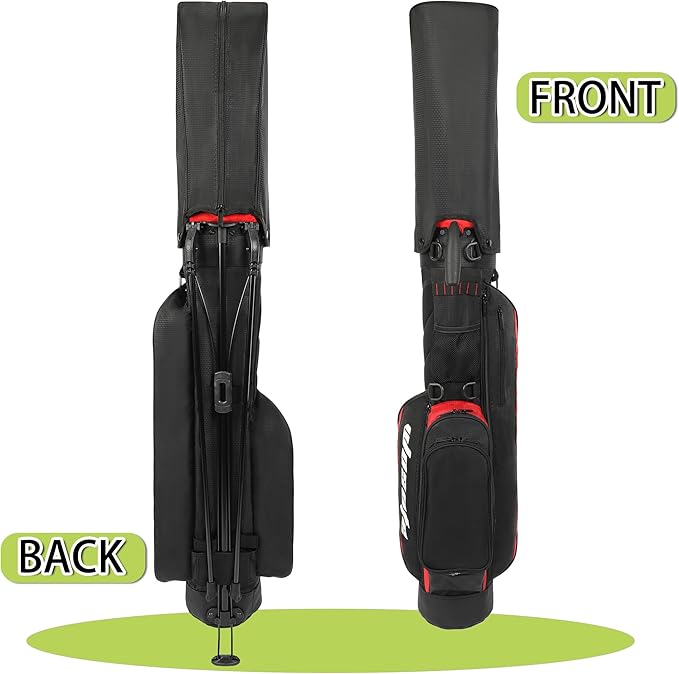 Golf Stand Bag,Lightweight Small Golf Bag,Medium Golf Carry Bag, 2-3Way Divider Men and Women with Adjustable Shoulder Strap Multiple Pockets with Golf Putter Covers