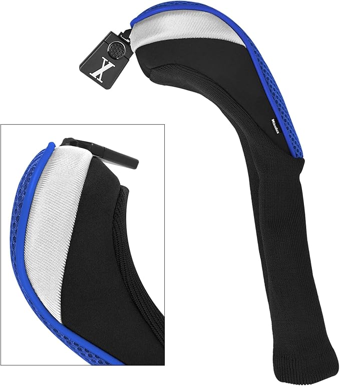 Andux 5pcs/Set Mesh Golf 460cc Driver Fairway Wood Club Head Covers Long Neck with No. Tags