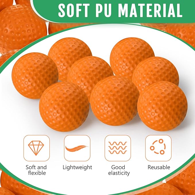 Junkin 24 Pcs Foam Golf Practice Balls Realistic Feel and Flight Training Sport Balls Elastic Soft Foam Golf Balls for Indoor or Outdoor Backyard Training