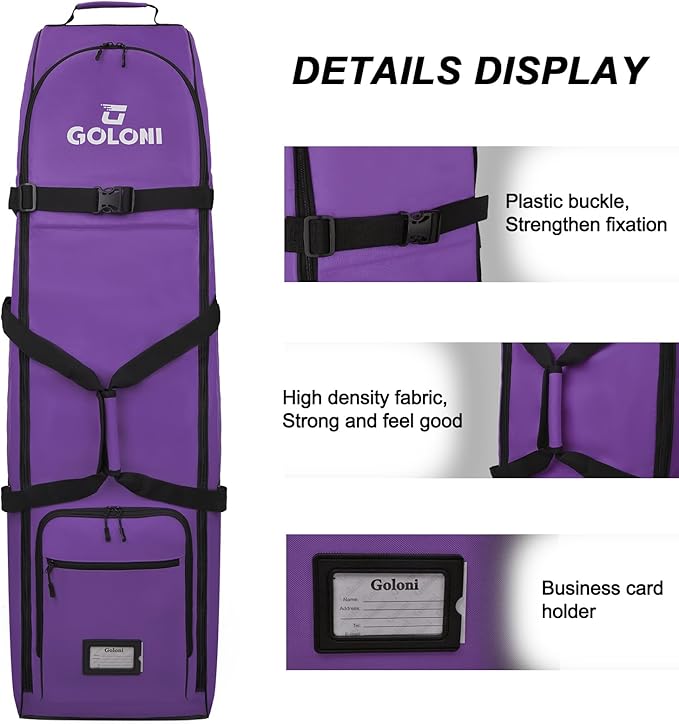 Goloni Golf Travel Bag with Wheels, Golf Travel Case for Airlines, 900D Heavy Duty Oxford Wear-Resistant Soft-Sided