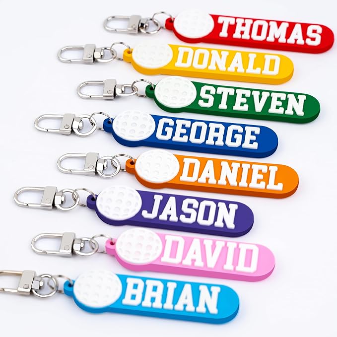 Personalized Sports Golf Keychain – Custom Name Tag, Bag Tag, Luggage Tag – Gift for Kids, Coaches, Teams