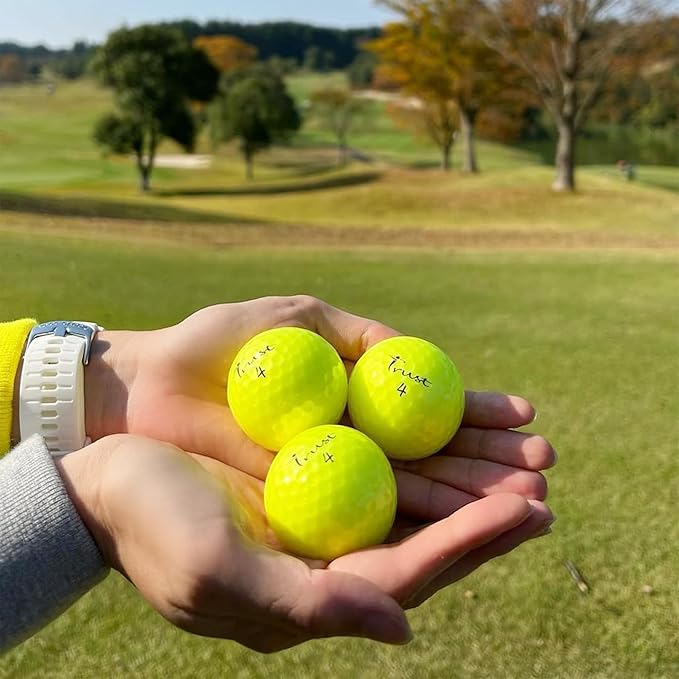 Trust Golf Balls - Aurora & Rosa Crystal Urethane Series | Eye-Catching & Easy to Spot | Maximum Distance, Soft Feel, Straight Flight, & Greenside Control | Blue, Orange, Pink, Yellow | 12 or 48 Balls