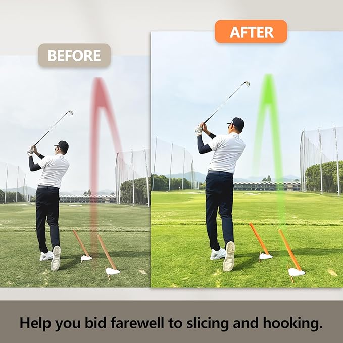 Golf Swing Training Aid, Golf Alignment Discs, Golf Alignment Sticks Correct Posture, Swing Plane, Path, Golf Swing Trainer, Golf Training aid Improve Swing Accuracy and Consistency