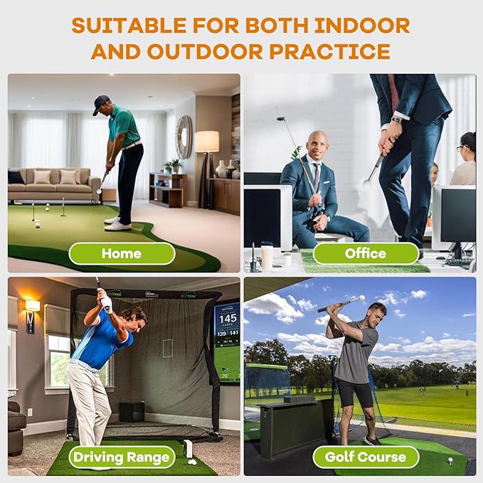 Retractable Golf Swing Trainer,Warm-Up Golf Training Aid,Golf Grip Trainer,Right-Handed Strength & Tempo Training for Chipping Hitting,Golf Accessories for Men (Right Handed-Black)