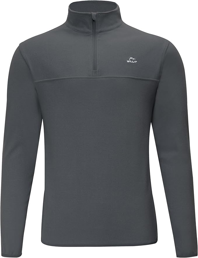 Willit Men's Fleece Pullover Winter Shirts Long Sleeve Quarter Zip Cold Weather Golf Hiking Casual Warm Shirts