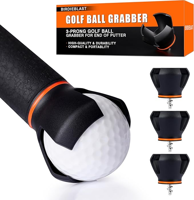 3-Prong Golf Ball Grabber for End of Putter, 3PCS / 5PCS Premium Golf Ball Retriever for Putter,Golf Ball Picker Upper for Quick Installation