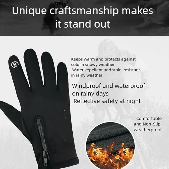 Heated Gloves for Men Women, Fast Heating Fleece Interior Gloves, Windproofing Winter Outdoor for Skiing Cycling Golf Hiking