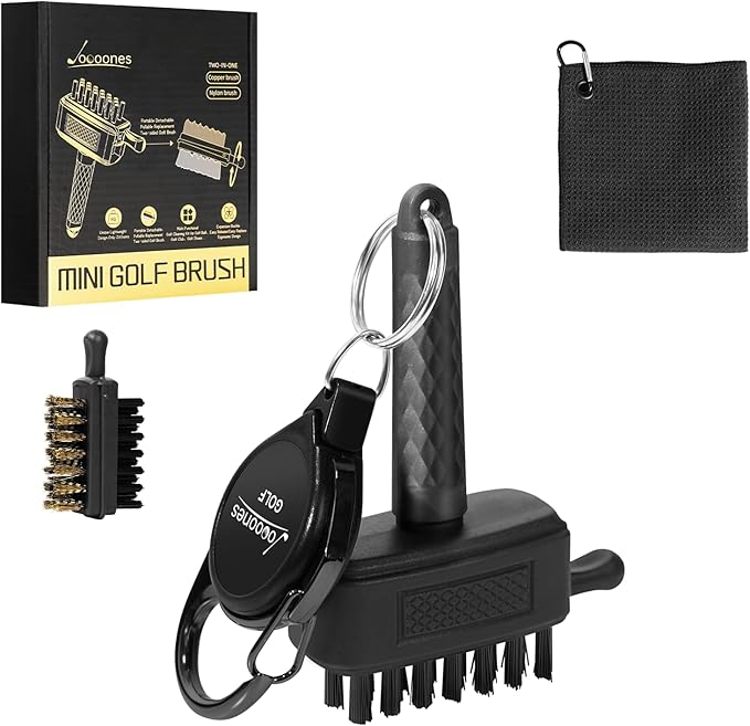 Golf Club Cleaning Kit Durable Mini Size Golf Club Brush and Towel Clean Leaving No Marks Fit for Multiple Situations Golf Club Bag Accessories Golf Gift