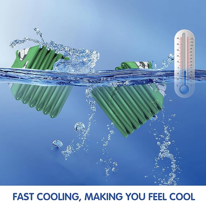 OPSO Soccer Cooling Towel Set, 40 x 12 inches, 12 Pack, Microfiber Sports Towels for Baseball, Soccer, Golf LCE Towel Microfiber Sports Towels for Player