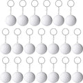 Blulu 20 Pack White Golf Ball Keychains for Party Favors, Carnival Reward, Party Bag Gift Fillers