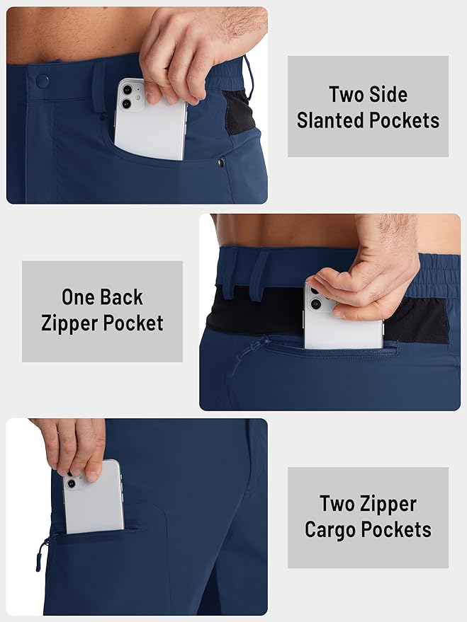 TACVASEN Men's Hiking Cargo Shorts 10" with Zipper Pockets Quick Dry Casual Stretch Golf Work Short Outdoor Summer