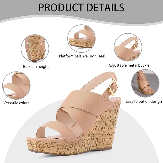 Perphy Open Toe Platform Wedge Sandals for Women