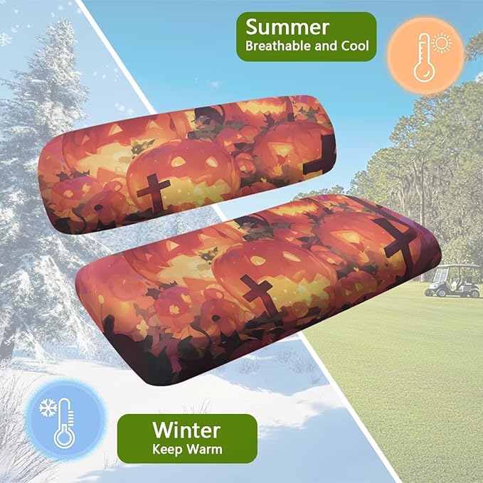 Golf Cart Seat Covers, Universal Fit & Nonskid Bottom Fits for Club Car 2 Person Seats Golf Carts