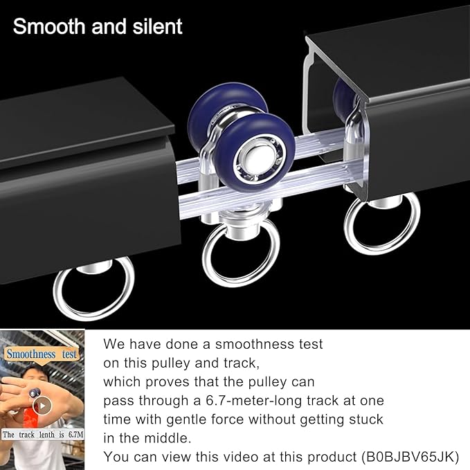 Aluminum Alloy Silent Curtain Tracks Ceiling Or Wall Mounted Curtain Rail Drapes Rail Room Dividers Sliding Curtain Rail (black, 4m)
