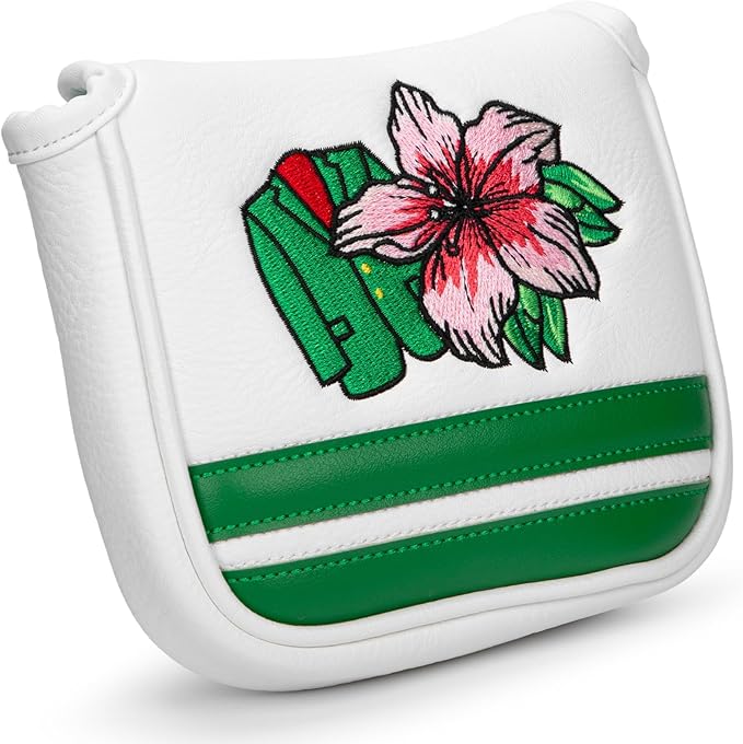Putter Cover Magnetic Square Mallet Putter Head Cover Elegant Golf Gifts for Women Men Golfer, PU Leather Golf Club Protective Case
