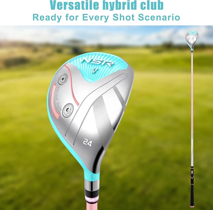 PGM 18 Piece Women's Golf Clubs Full Set for Right Handed, Complete Golf Set for Beginner to Intermediate Golfers with Driver, Woods, Hybrid, Irons, P/S Wedges, Putter, Headcovers and Stand Bag