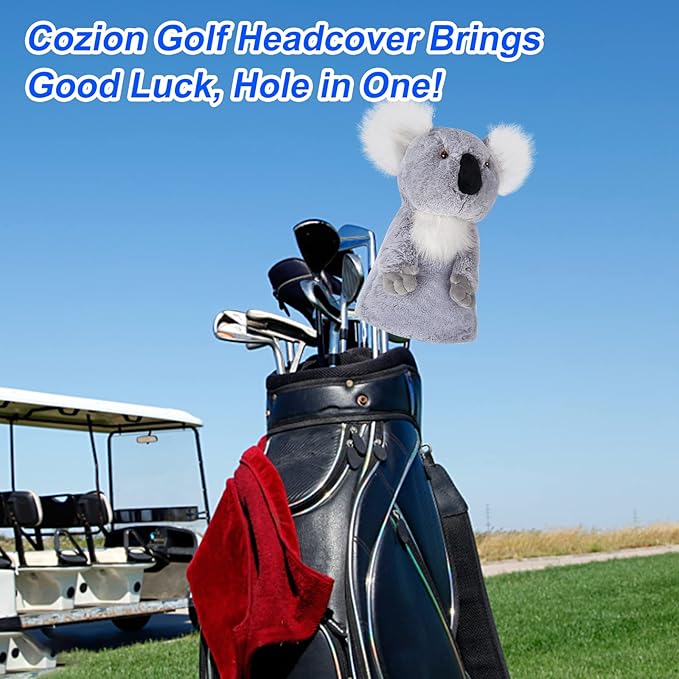 Golf Headcovers - Koala Golf Club Covers for Woods and Driver, Cute Animal Golf Club Head Covers