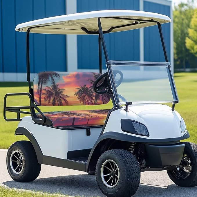 Fashion Print Golf Cart Seat Covers 2 Passenger Golf Cart Backrest Cover Golf Cart Seat Towel Gift for Friends