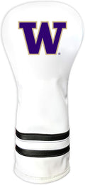 Team Golf NCAA White Vintage Fairway Golf Club Headcover, Form Fitting Design, Retro Design