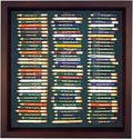 Eureka Golf Pencil Display Case with Acrylic Cover | Holds 96 Round or Hexagonal Pencils | Cherry Finish | USA Made