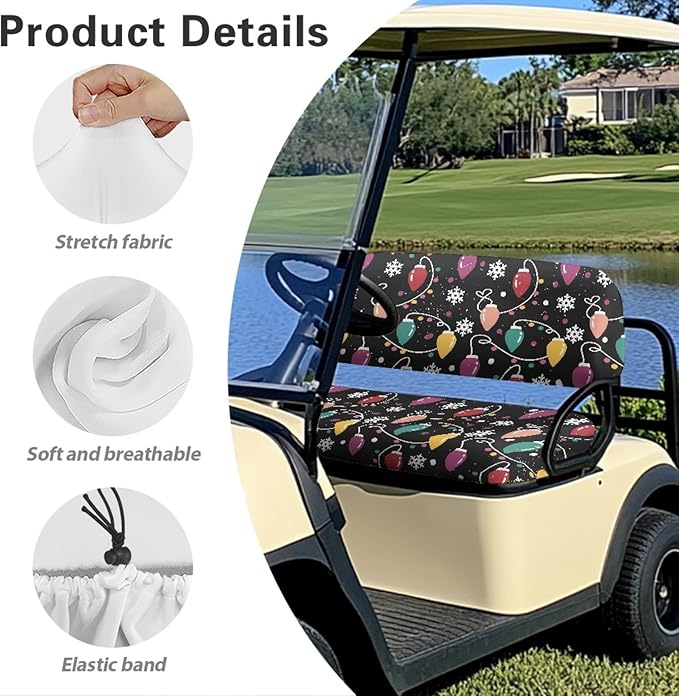 Fashion Print Golf Cart Seat Covers 2 Passenger Golf Cart Backrest Cover Golf Cart Seat Towel Gift for Friends