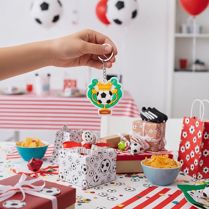 Batiyeer 72 Pack Soccer Keychains Bulk Party Favors Sports Ball Key Chains Funny Keyring Gifts for Women Men Birthday Supplies
