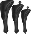 FINGER TEN Golf Club Head Covers for Woods Driver Fairway Hybrid Value 3/5 Pack, Long Headcover Interchangeable Accessories for Ultimate Club Protection