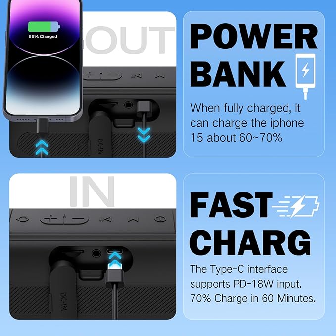 Dprofy New Play 2 Rounds of Golf, 2Pcs Magnetic Bluetooth Golf Speaker Golf Cart Speaker, Stereo Sound Portable Pro Wireless Waterproof Speaker with Rich Bass, Golf Accessories Golf Gifts (with Light)