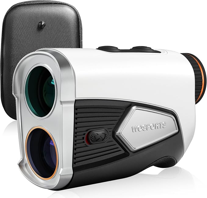 WOSPORTS Golf Rangefinder 1500-Yard with Slope,Golf Accessories Range Finder 7X Magnification,Pin Lock Vibration Range Finder(Feet/Meters/Yards), Magnetic Mount, Rechargeable