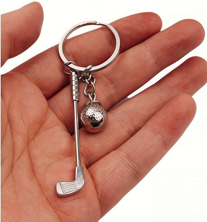 2 Pack Set Golf Keychain for Women Men Golfers,Golf Ball Pendant Charms Set Keychains Accessories Gifts For Car Key Ring,Backpacks,Hand Bag