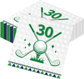 Golf 30th Birthday Party Napkins Decorations, Disposable Paper Golf Napkins Supplies Pack of 50, Sports Birthday Party Decor Size 6.5 Inch