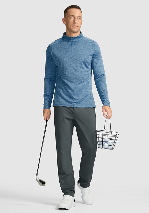 Soothfeel Men's Fleece Lined Pants 30"/32"/34" Golf Work Dress Pants Casual Insulated Warm Winter Trousers with Pockets