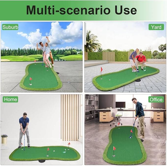 Golf Putting Green, Professional Large Practice Putting Mat for Outdoor & Indoor Putt Trainning