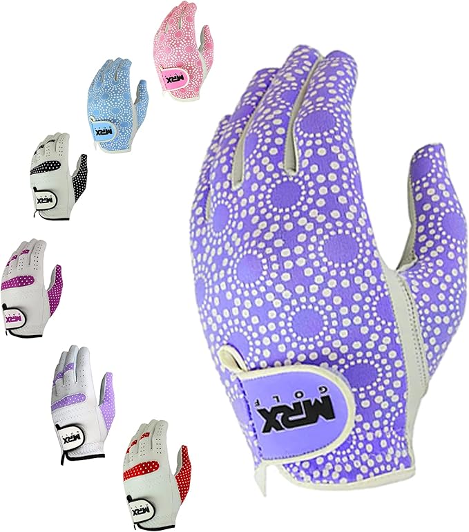 MRX Women Golf Glove Left Handed Golf Gloves Sweat Resistant Soft Cabretta Leather Regular Fit Women Golfer Glove