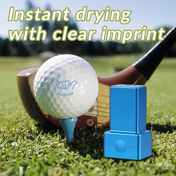 Personalized Golf Ball Stamp – Custom Golf Ball Marker Stamp with Name, Initials, Logo or Year – Self-Inking, Waterproof, Refillable Ink – Golf Accessories Gift for Men, Dad, Golfer (Style 1)