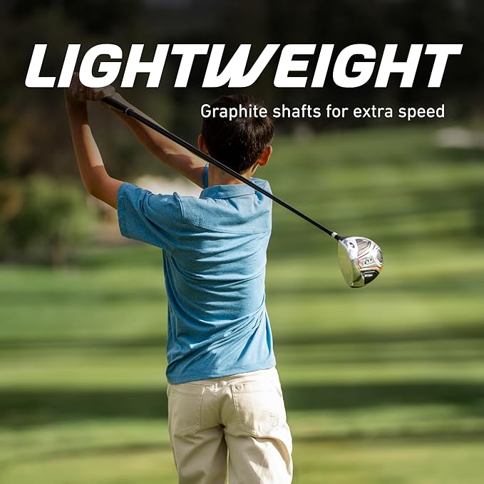 Aspire XD1 Teen Golf Club Set for Ages 13–16 – Complete Youth Golf Set with Driver, Hybrid, 7–PW Irons, Putter, Stand Bag & 3 Headcovers - Graphite/Steel Shafts