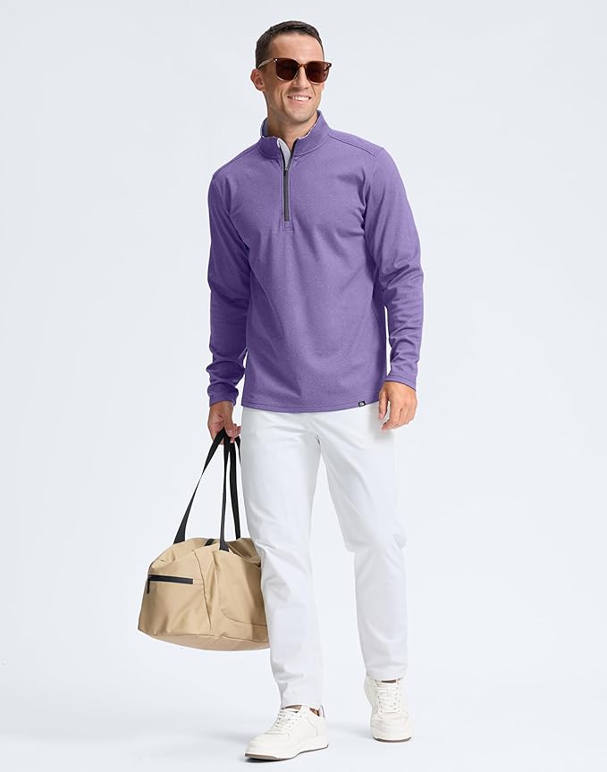Obla Golf Quarter Zip Pullover Men Fleece Mock Neck Sweatshirt Winter Warm 1/4 Zip Long Sleeve Golf Shirt