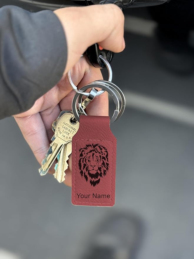 LaserGram Rectangle Keychain, Golfer Golfing, Personalized Engraving Included