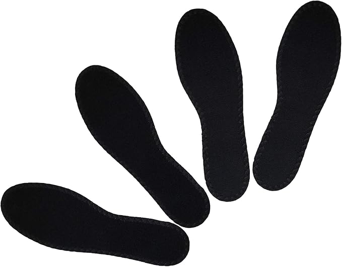 Happystep Cotton Terry Cloth Insoles, Barefoot Shoe Inserts, Sweat Absorption, Odor Control, Moisture-Wicking, Washable and Reusable, Zero Drop Shoe Insoles, 2 Pairs of Black (Men Size 11)