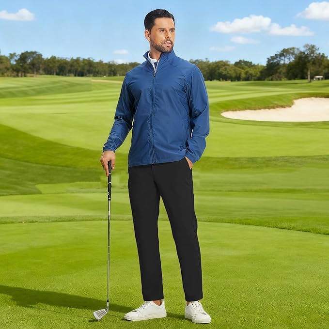 M MAELREG Golf Pants Men Fleece Lined 30"/32"/34" Heat-Tech Dress Pants for Men Water-Resistant Stretch Warm Winter Trousers