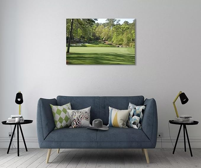 Augusta National Golf Course Wall Art for Living Room Bedroom Bathroom Home Decorations - Augusta Golf Course Picture Poster Framed Artwork Canvas Prints Ready to Hang(28''H x 44''W)