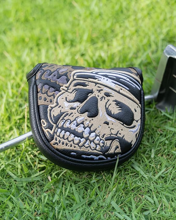 Golf Club Head Covers,1pc Mallet Putter Golf Headcovers for Woods, PU Leather with Advanced Embroidery for Most Brands