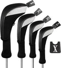 Andux 4pcs/Set Mesh Golf 460cc Driver Fairway Wood Club Head Covers Long Neck with No. Tags