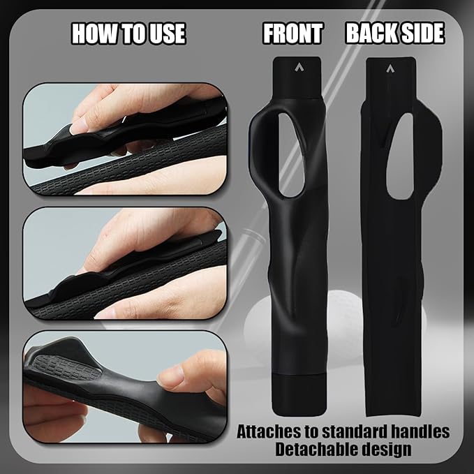 5-in-1 Golf Training Kit: Golf Grip Trainer,Swing Training Aid,Golf Impact Tape Labels,Adjustable Tee Height Tool & Club Groove Sharpener