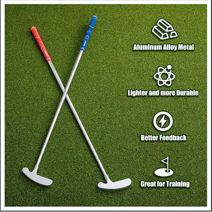 FUNGREEN Golf 2PCS/Pack Two-Way Putter Club for Right or Left Handed Golfers Foldable Alloy Rod Head Adults Golf Putter - 34" Length