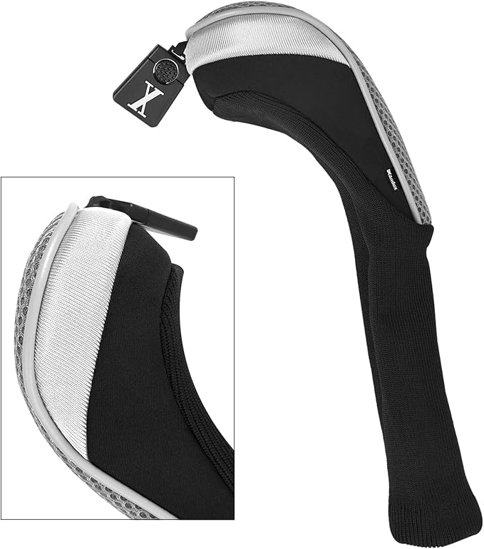 Andux 5pcs/Set Mesh Golf 460cc Driver Fairway Wood Club Head Covers Long Neck with No. Tags