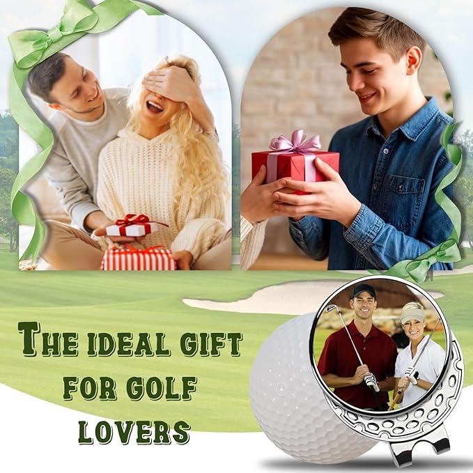 Personalized Golf Marker Hat Clip, Custom Magnetic Golf Hat Clip with Photo Name Text Logo, for Men, Women and Golfers