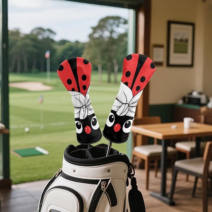 Golf Club Head Covers for Club Protective, Waterproof PU Leather Driver Fairway Wood Hybrid Head Cover