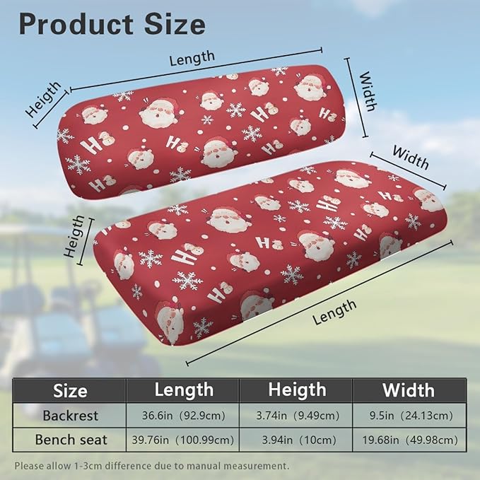 Fashion Print Golf Cart Seat Covers 2 Passenger Golf Cart Backrest Cover Golf Cart Seat Towel Gift for Friends