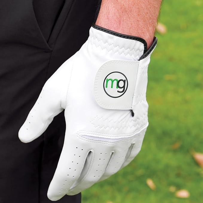 MG DynaGrip Elite Men's Golf Glove – Thin but Durable Premium Cabretta Leather, Soft Tour-Preferred Feel, Lightweight Design, Elastic Knuckle Hinge for Comfort & Grip Sensitivity - Regular Sizes